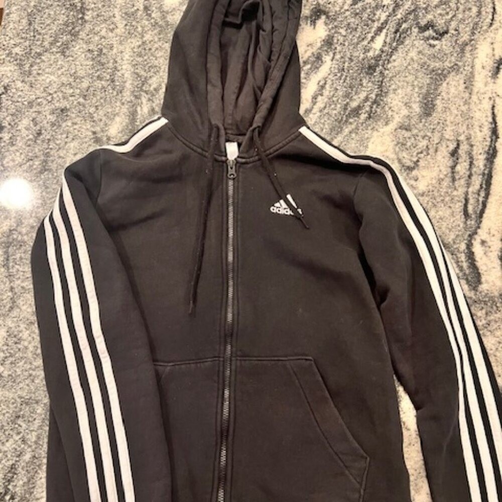 Adidas Men's Essentials 3-Stripes Full-Zip Fleece Hoodie comfort and casual